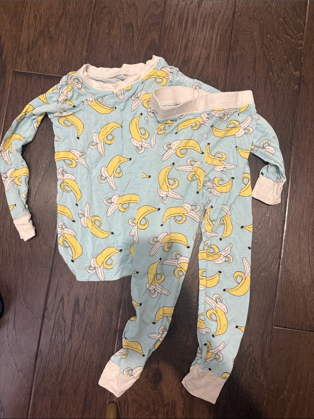 Little Sleepies Light Blue Banana Print Pajama Set